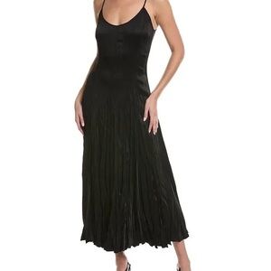 NWT Michael Kors Black Crushed Satin Charm Slip Dress